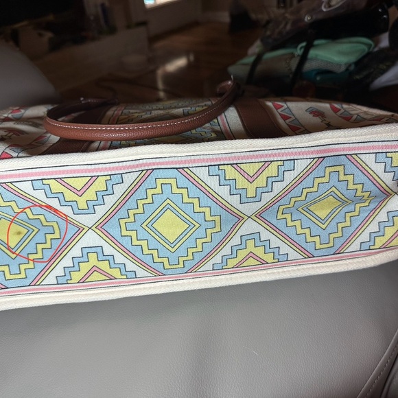 NWOT WAN & KELO Tote Western/Boho Aztec Print Large Zippered Canvas Tote - Picture 7 of 7